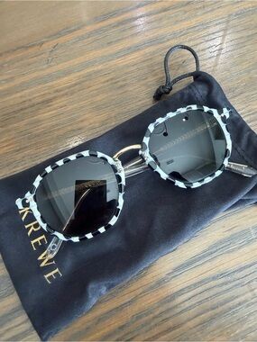 KREWE Domino Sunglasses in Black & White Pattern